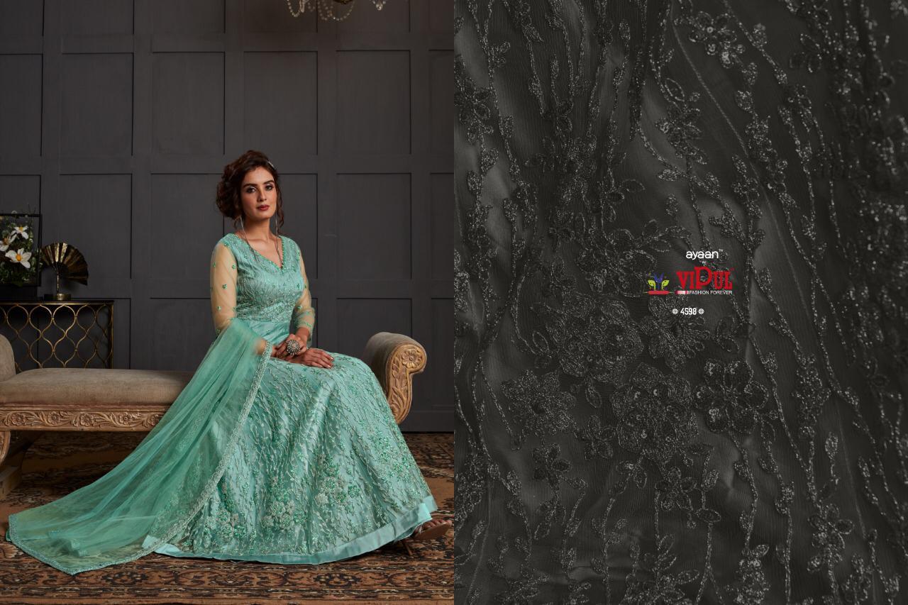 Vipul Elliza Exclusive Long Gown Style Net Embroidery Work Party Wear Salwar Suits