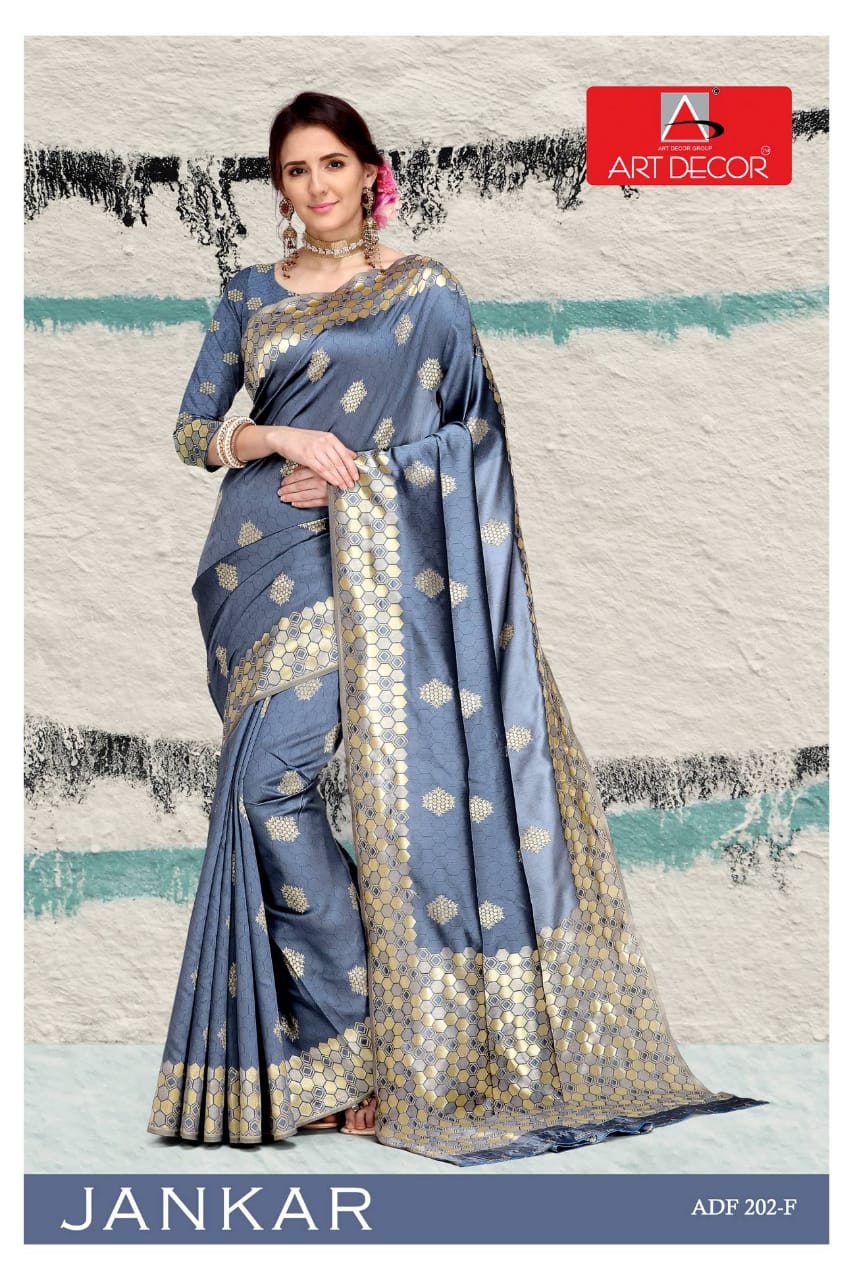 Art Decor Fashion Jankar Casual Wear Silk Saree At Wholesale Price In Surat Market