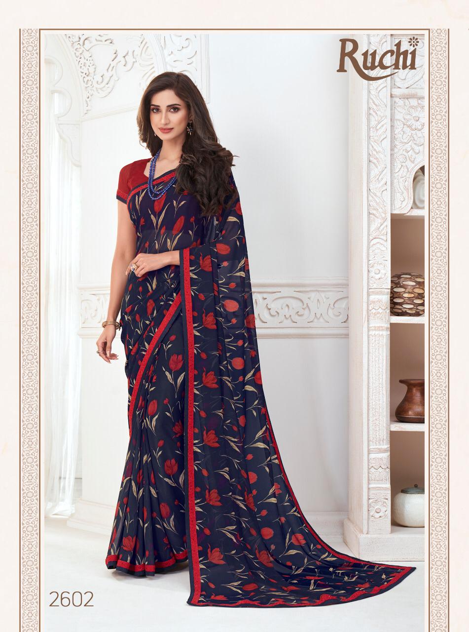 Ruchi Inaayat Series 2601-2612 Pure Georgette Synthetic Saree