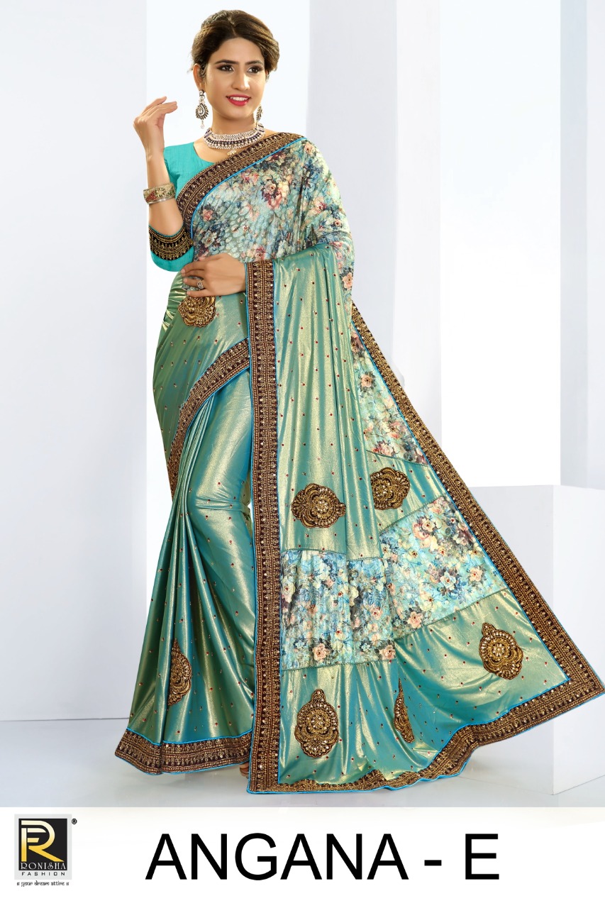 Ranjna Saree Angana Series A-f Lycra With Heavy Diamond Work Saree