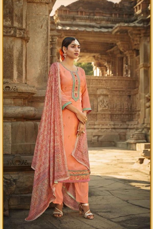 Avsar Vol 2 By Fourdots Pure Viscose Upada Silk Swaroski Diamond Work Dress Materials