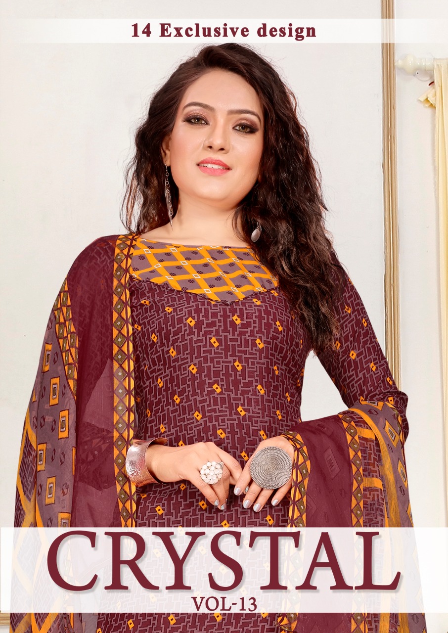 Amit Crystal Vol 13 Series 1301-1304 Casual Wear Micro Print Suit