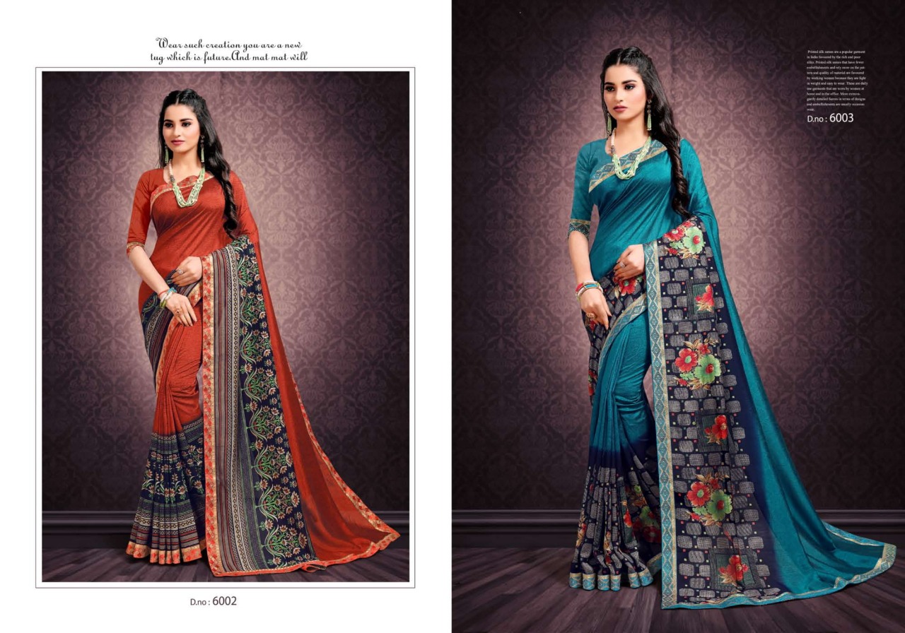 Mansarover Fashion Avishkar Vichitra Print Formal Wear Saree At Wholesale Price