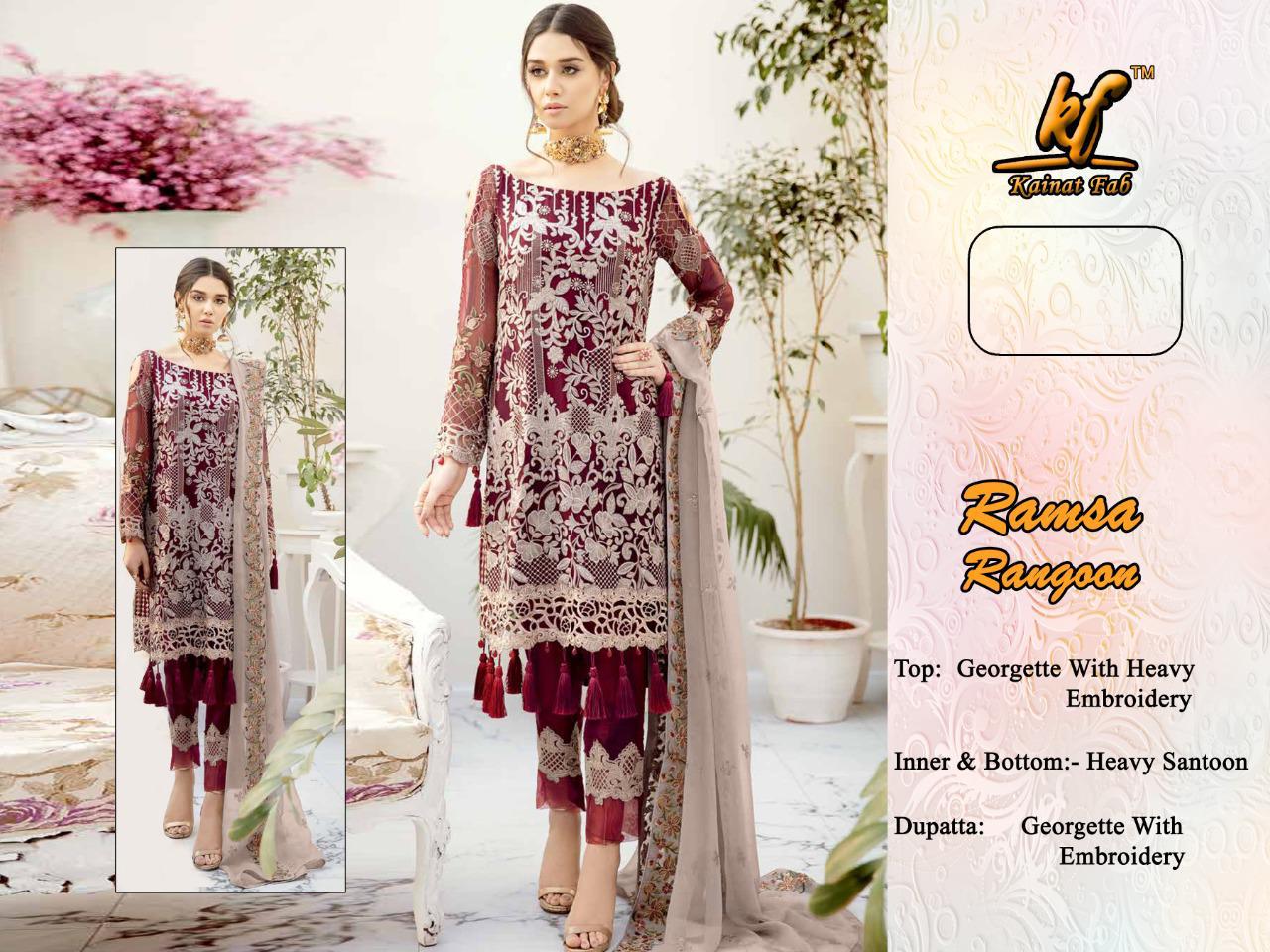 Kainat Fab Ramsha Rangoon Designer Georgette Suit