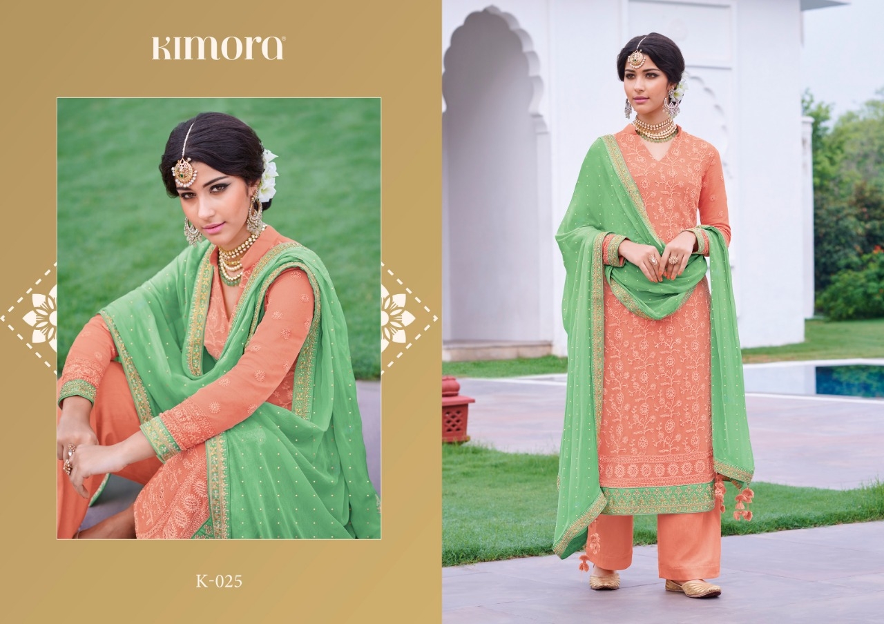 Kimora Series K025-032 Stylish Wear Embroidered Pure Bember Suit