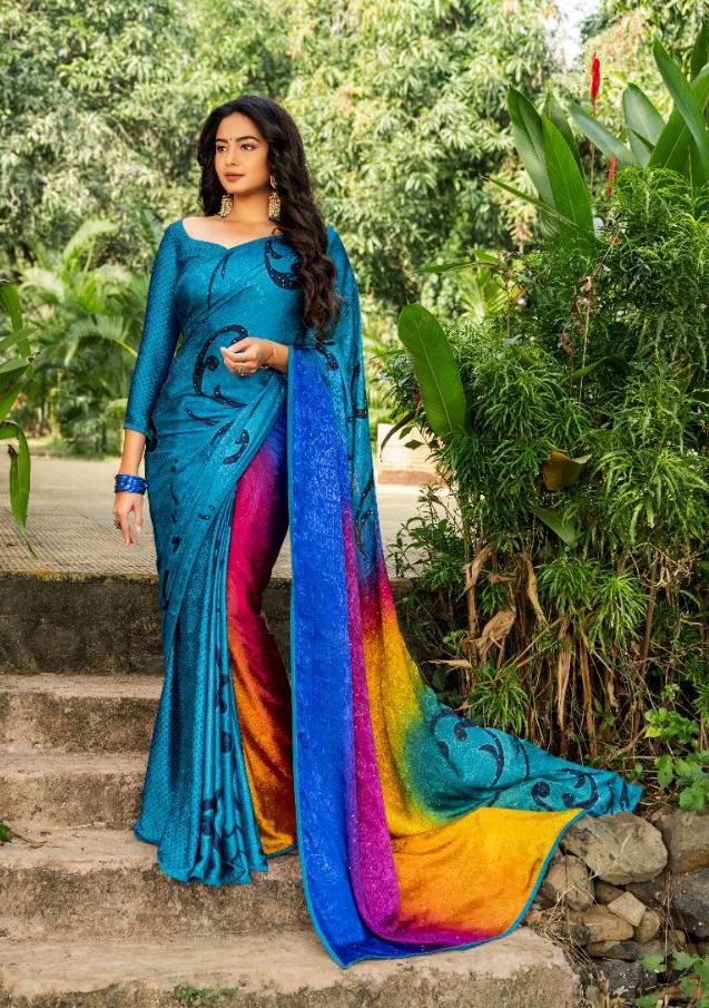 Aastha Vol 2 By Mintorsi Silk Crape Hand Printed Designer Saree Wholesaler