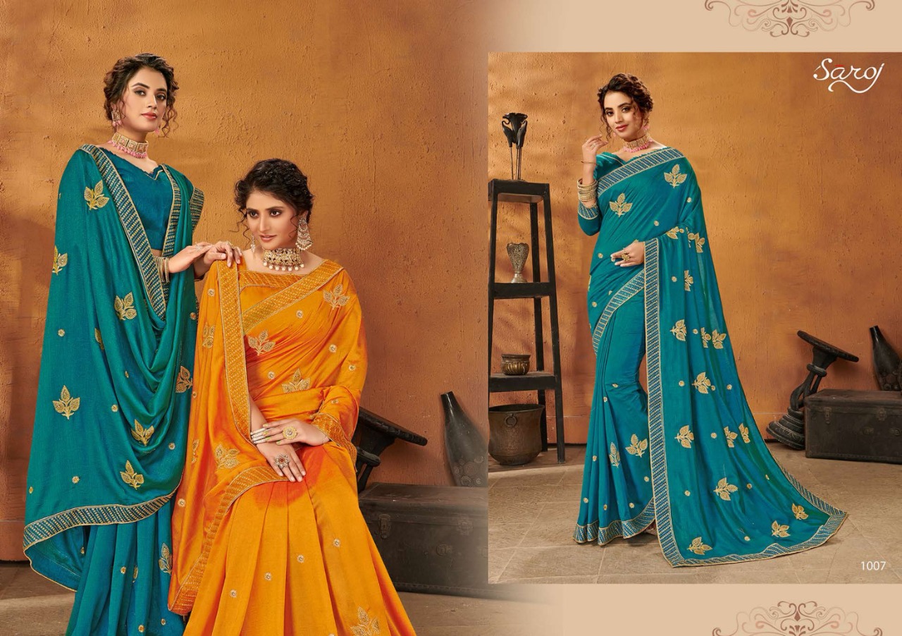 Saroj Launch Sanam Vichitra Silk Designer Saree Wholesaler