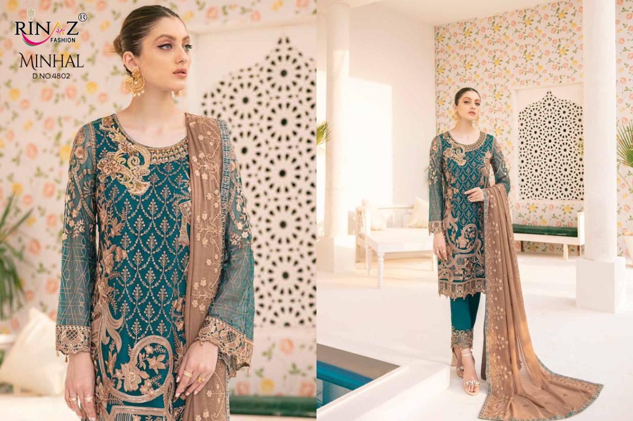 Rinaz Fashion Minhal Vol 4 Georgette With Heavy Embroidery Pakistani Suits Concept