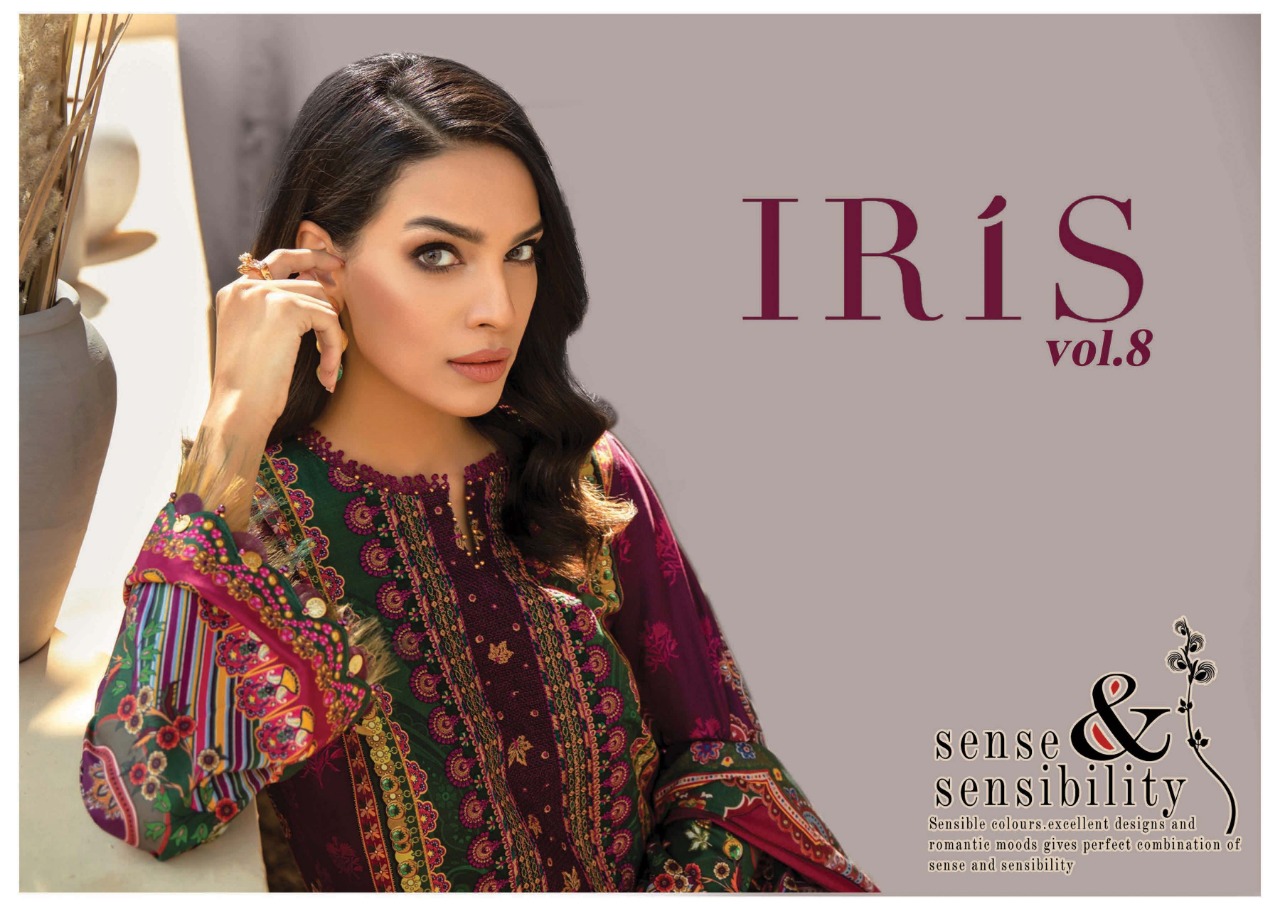 Iris Karachi Vol 8 Series 8001-8010 Printed Pure Cotton Suit