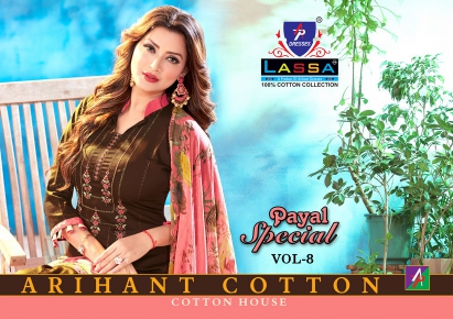 Arihant Lassa Payal Special Vol 8 Series 8001-8010 Pure Cotton Suit