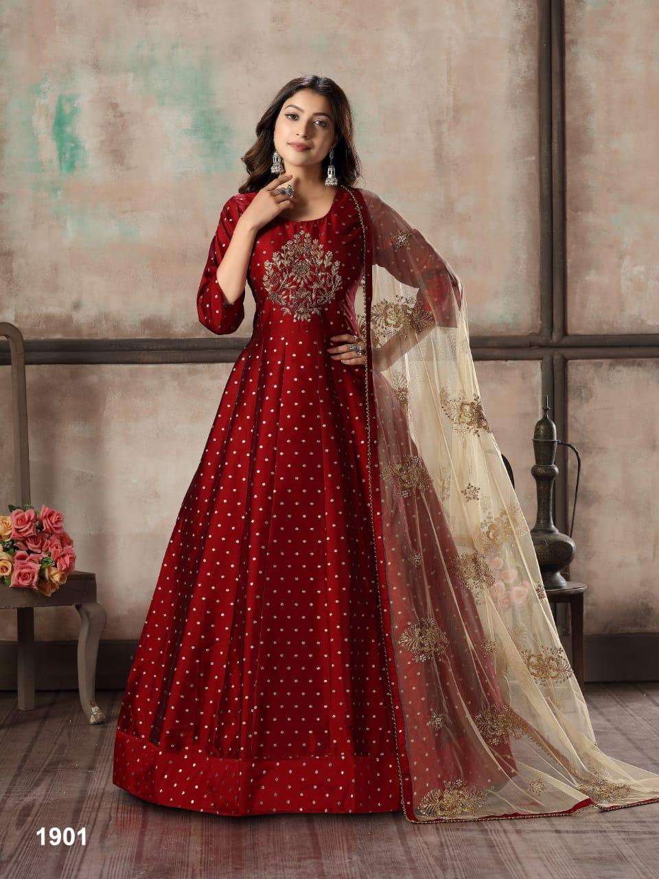 Twisha Vol-19 Designer Tafeta Butti  Suit