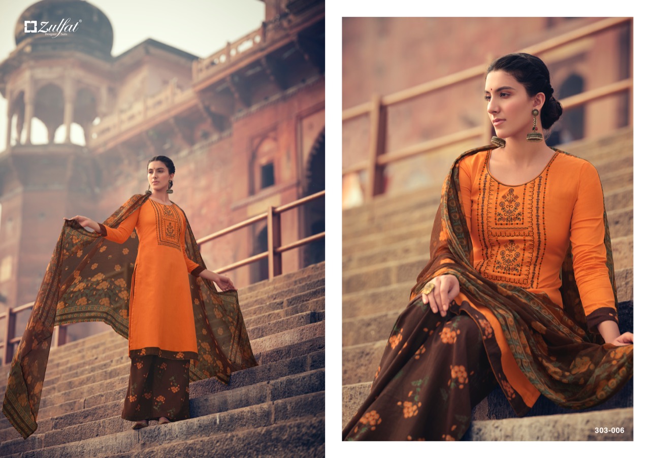 Zulfat Mohini Series 303001-303010 Heavy Jam Cotton Salwar Suits