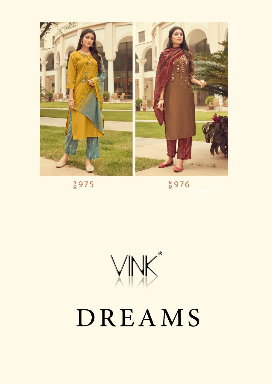 Dreams By Vink Viscose Silk Readymade Kurta Plazzo And Dupatta Collection