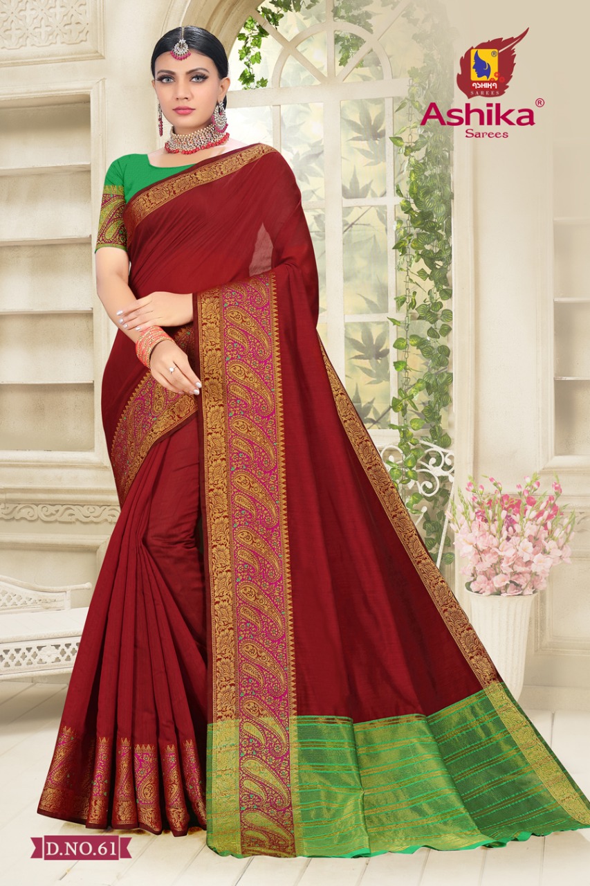 Lotus Vol 9 By Ashika Saree Casual Wear Cotton Silk Saree At Affordable Rate In India