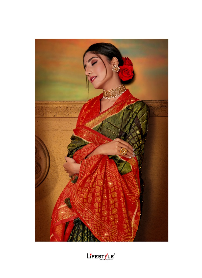 Lifestyle Presents Umrao Fancy Cotton Brasso Traditional Wear Designer Saree Wholesaler