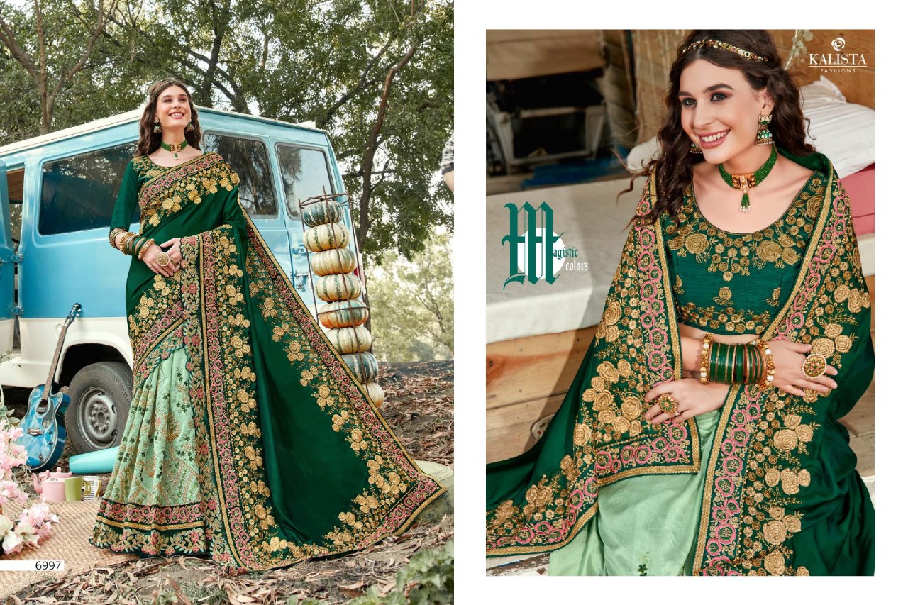 Kalista Khawaab Vol 16 Silk Georgette Designer Party And Wedding Wear Half Half Collections Saree