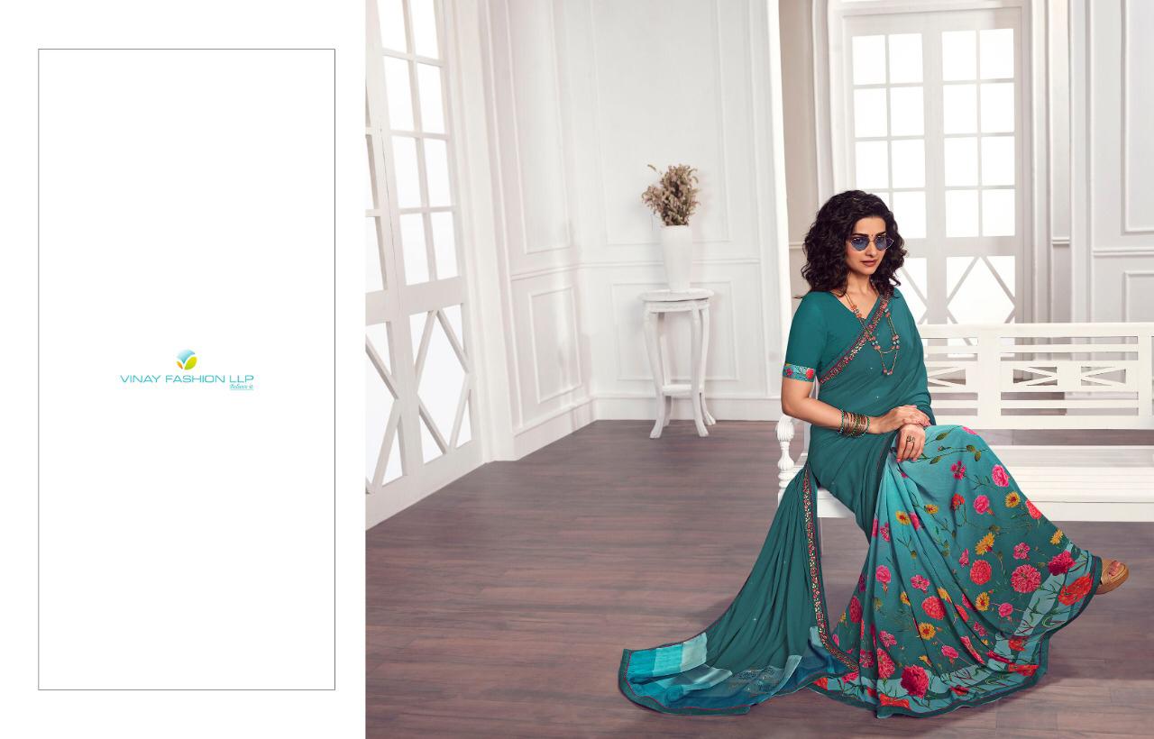 Vinay Fashion Starwalk Vol 62 Georgette Hal Half Colour Collections Saree