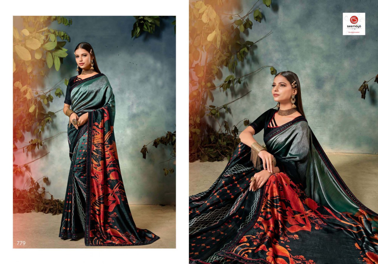 Seemaya Basanti Vichitra Fancy Casual Wear Saree At Lowest Price