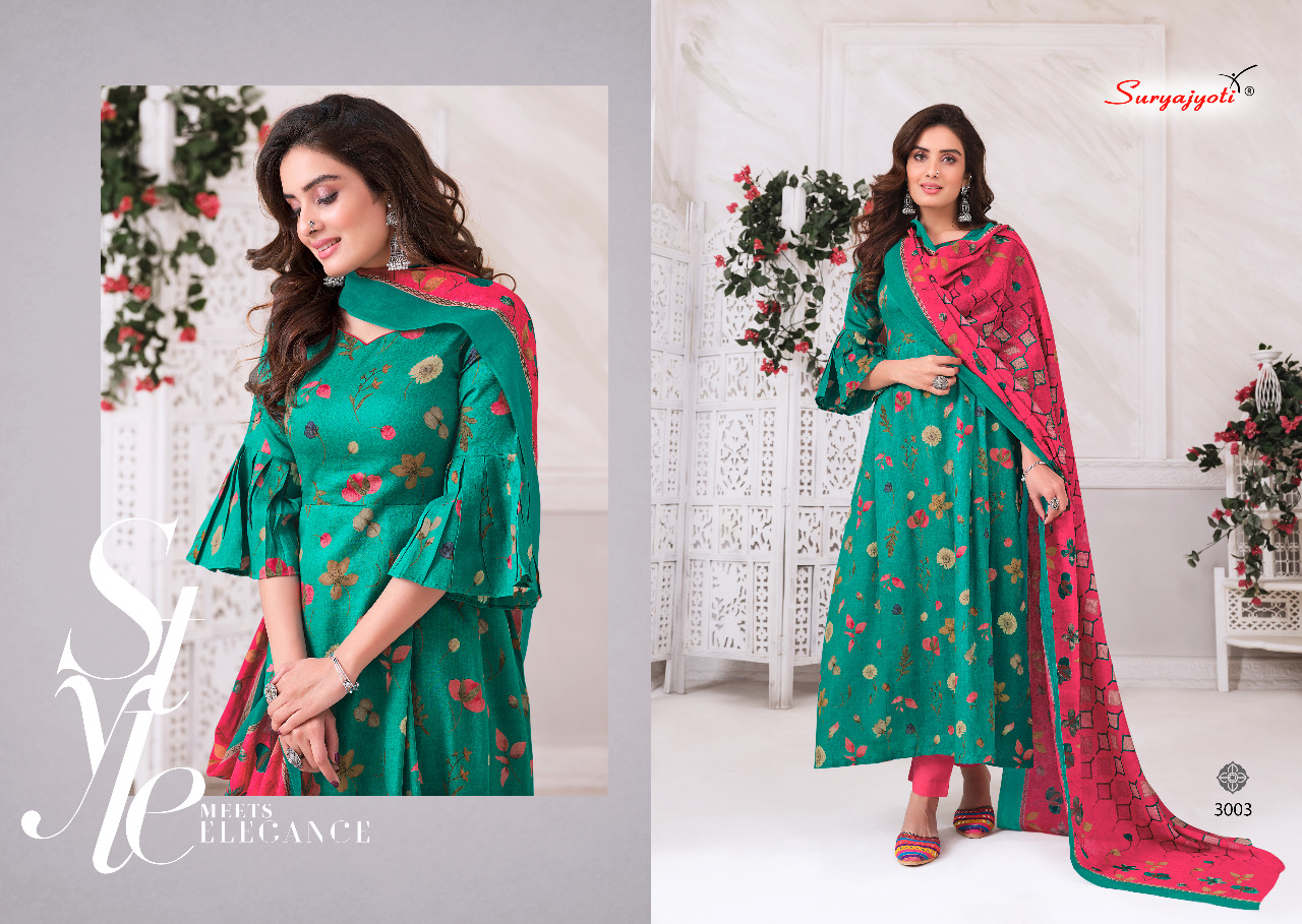 Suryajyoti Nitya Vol 3 Satin Cotton Long Casual Wear Dress Materials