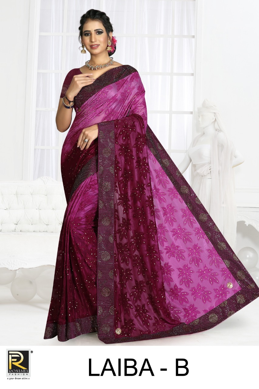 Laiba By Ranjna Saree Brasso With Work Glamours Look Saree Trader