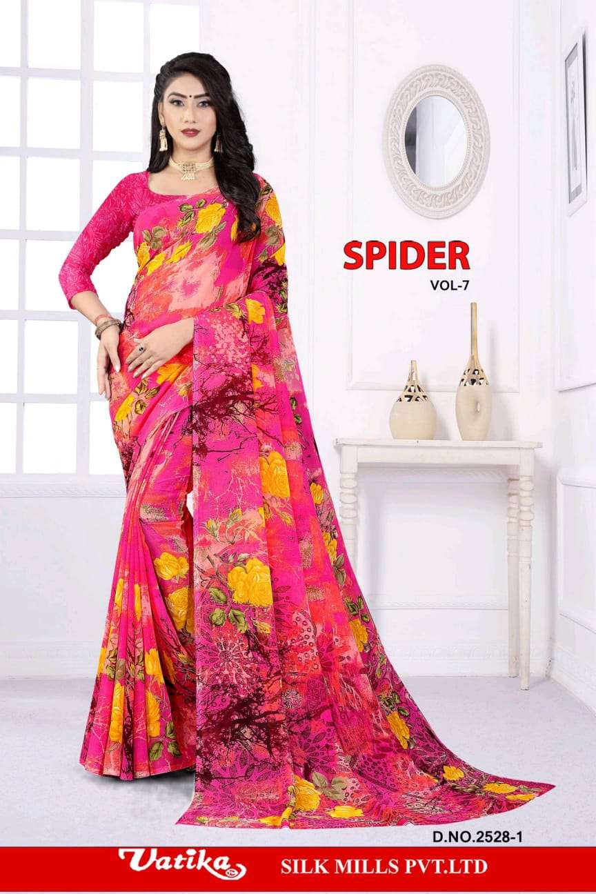 Vatika Silk Mills Spider Vol 7 Casual Wear Saris At Cheapest Price