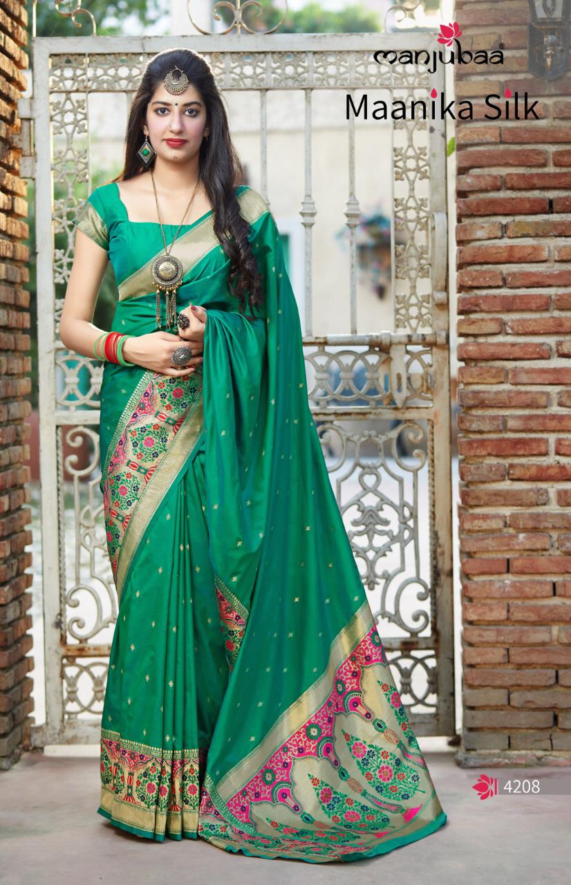 Manjubaa Clothing Maanika Silk Designer Pure Banarasi Silk Saree