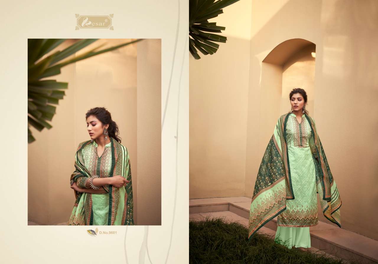 Kesar Present Trident Pure Jaam Digital Print With Aari Work Salwar Suit