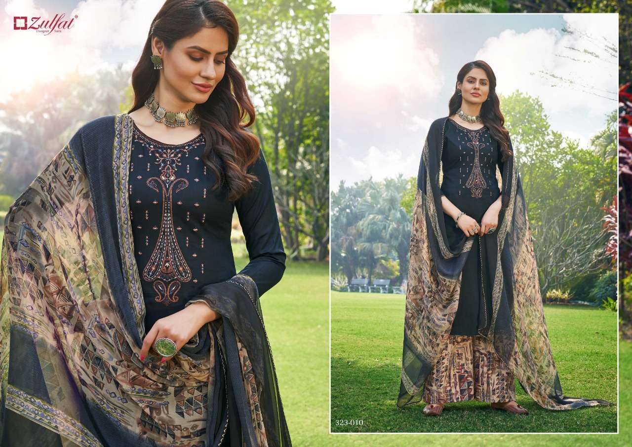 Zulfat Launch Mohini Jam Cotton Embroidery Dress Materials