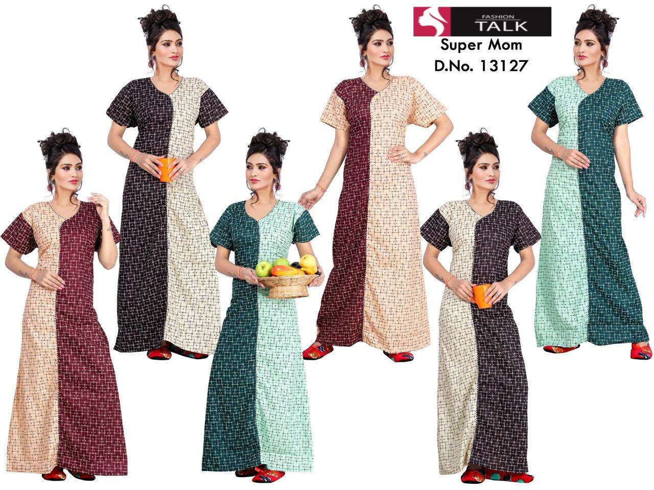 Ft 13127 Pure Cotton Women Nighty Gown Wholesaler In Surat Inida