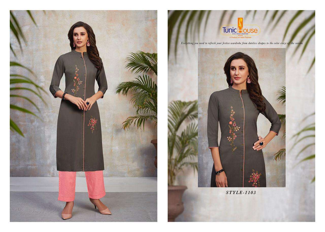 Tunic House Najuk Vol 2 Top With Palazzo And Hand Work Elegant Collection