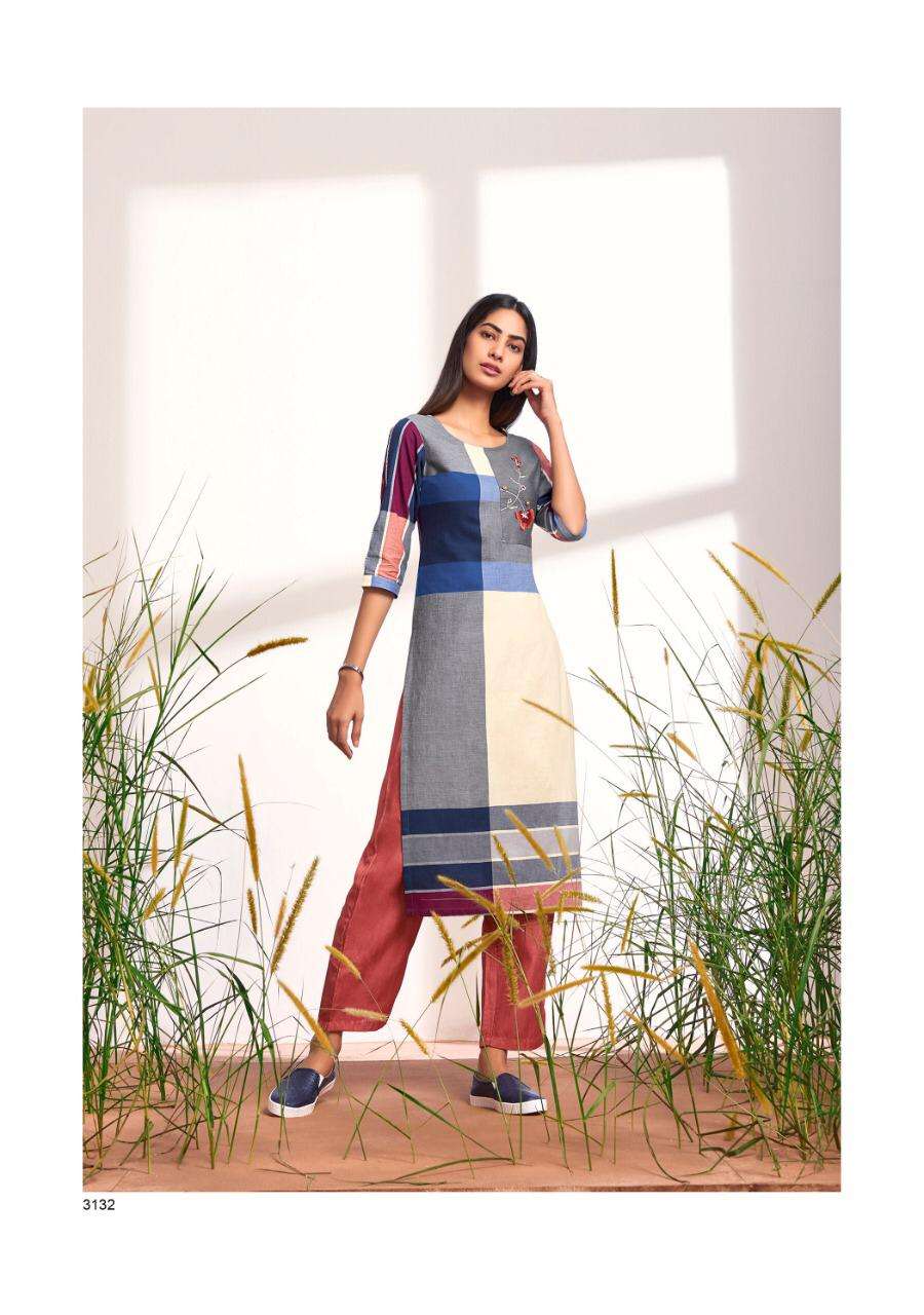 Four Buttons Big Checks Cotton Kurti For Women Girls Summer Special