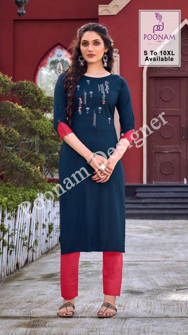 Poonam Diva Vol 10 Readymade Simple Kurtis At Lowest Price On Krishna Creation