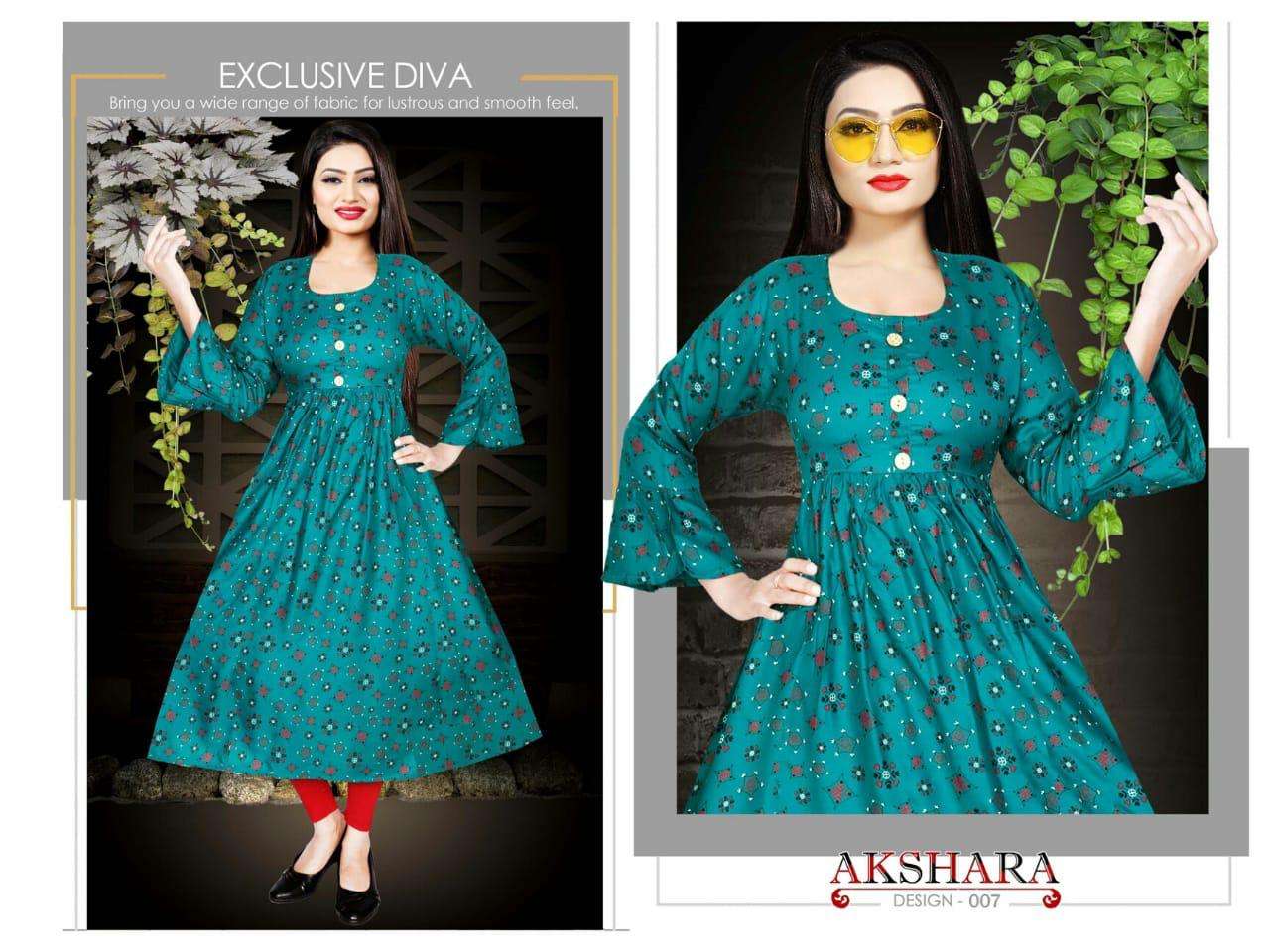 Akshara Vol.2 By Aagya Heavy Rayon 14kg Print Kurti Catalog Collection Best Price Surat