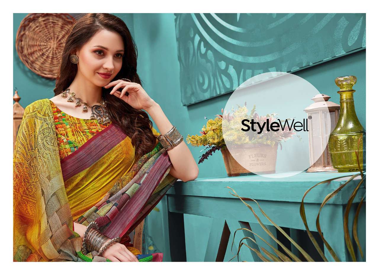 Amaira By Stylewell Linen Cotton Printed Formal Wear Saree Catalogue