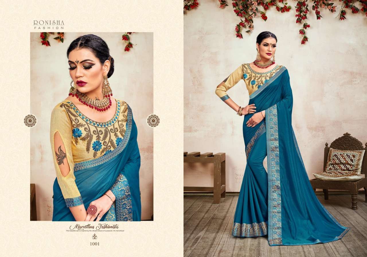 Jhumki By Ranjna Saree Fastive Wear Stylish Border Blouse Saree Collection