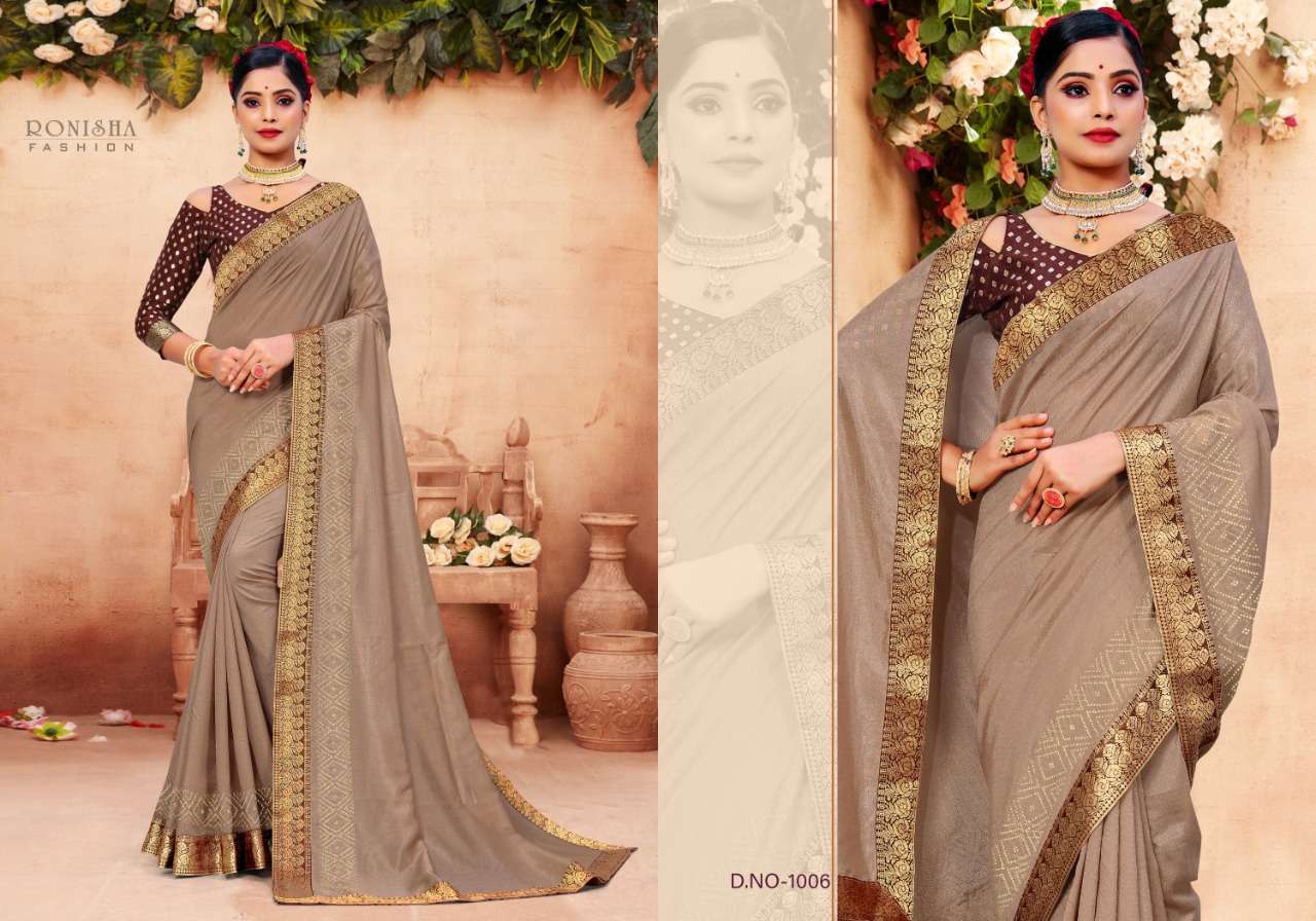 Tahira By Ranjna Saree Fastive Wear Stylish Border Blouse Saree Collection