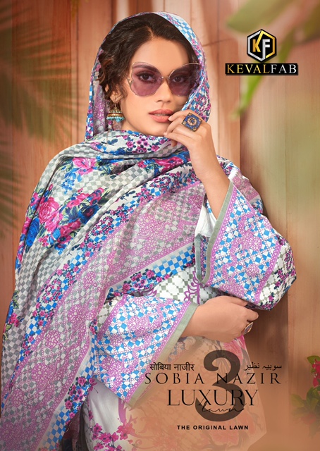Keval Sobia Nazir Luxury Vol 3 Printed Pure Cotton Suit