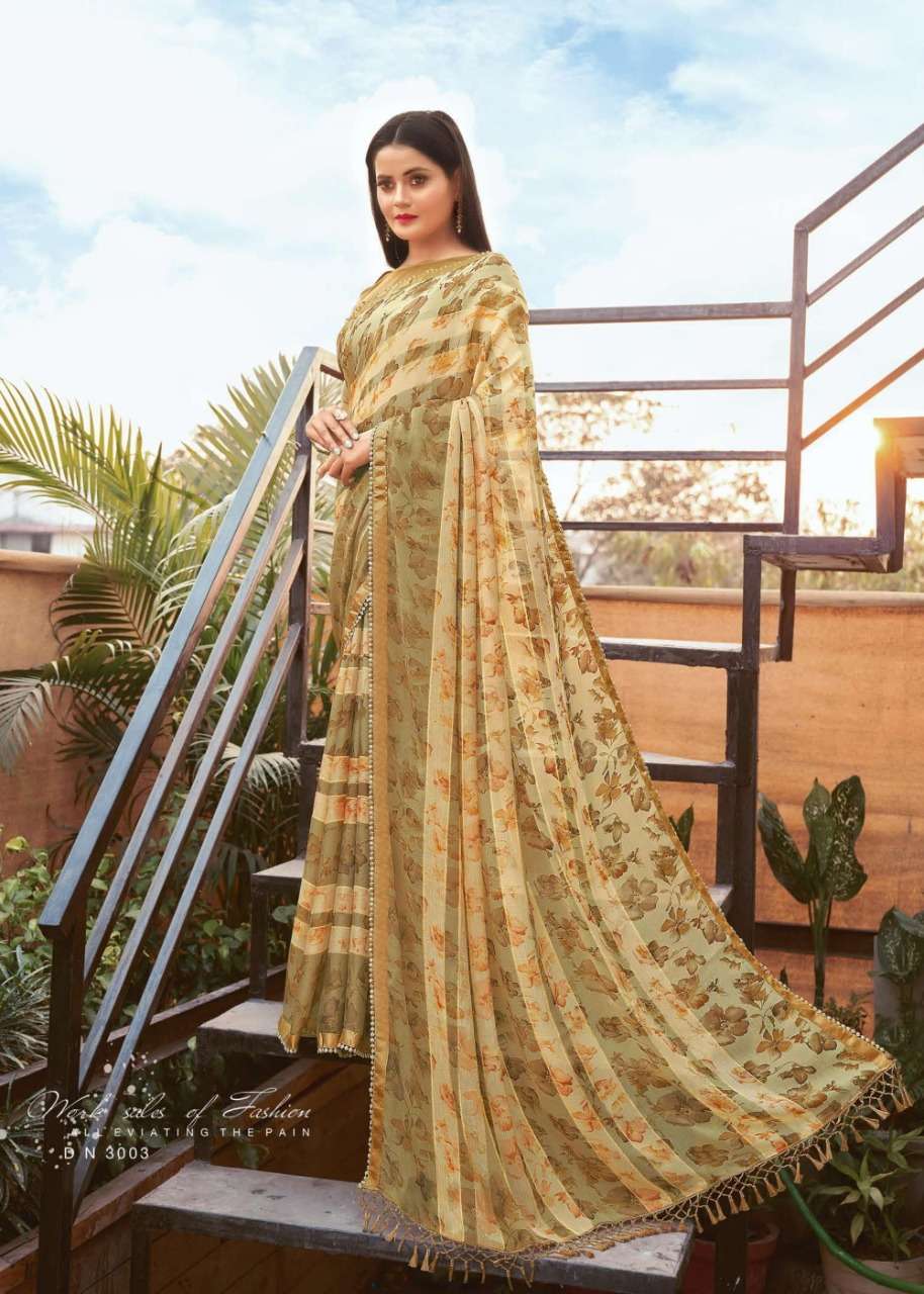 Mansarover Surahi Vol 1 Moss Chiffon Printed Designer Saree