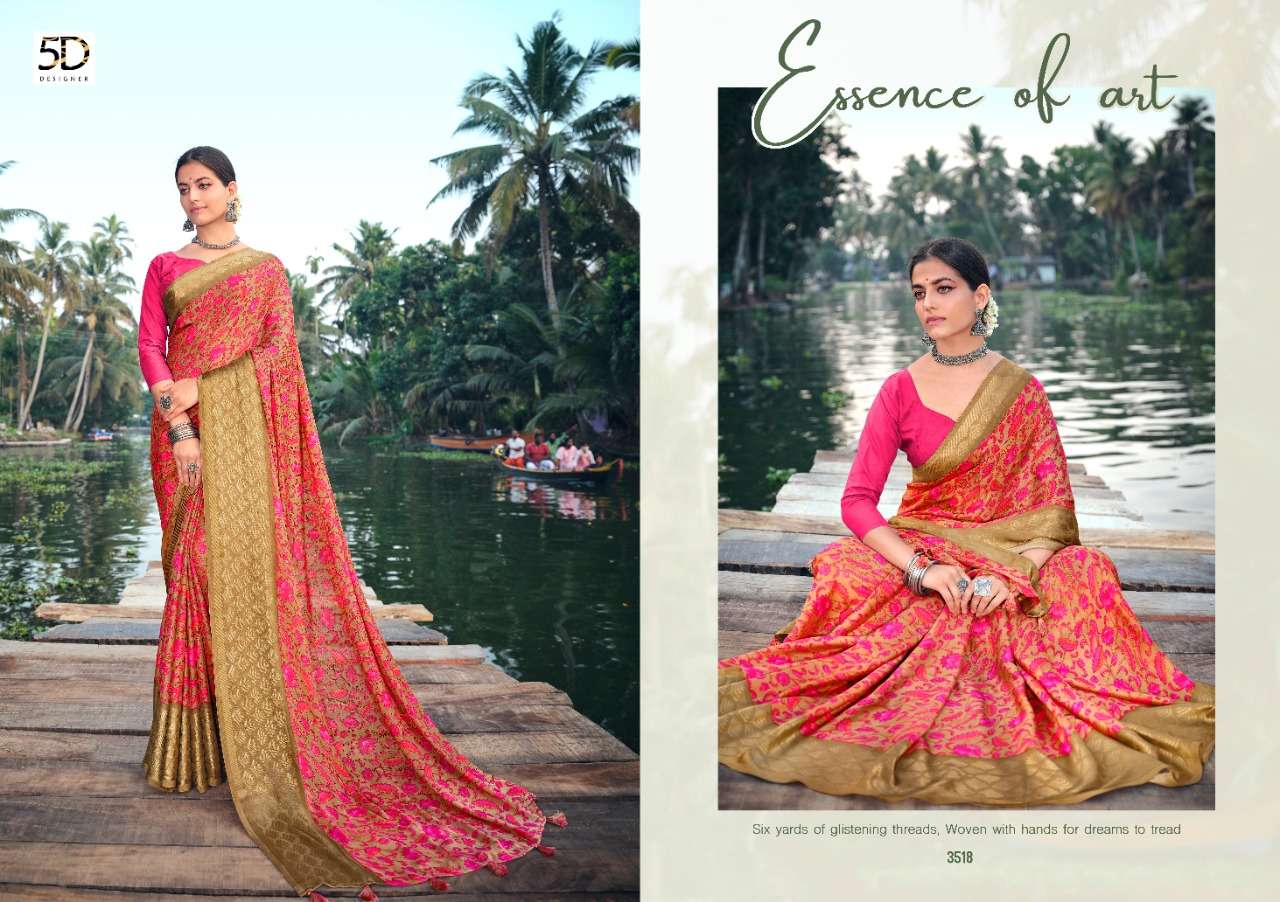 Karishma By 5d Designer Crepe Georgette Fancy Saree Seller Wholesaler