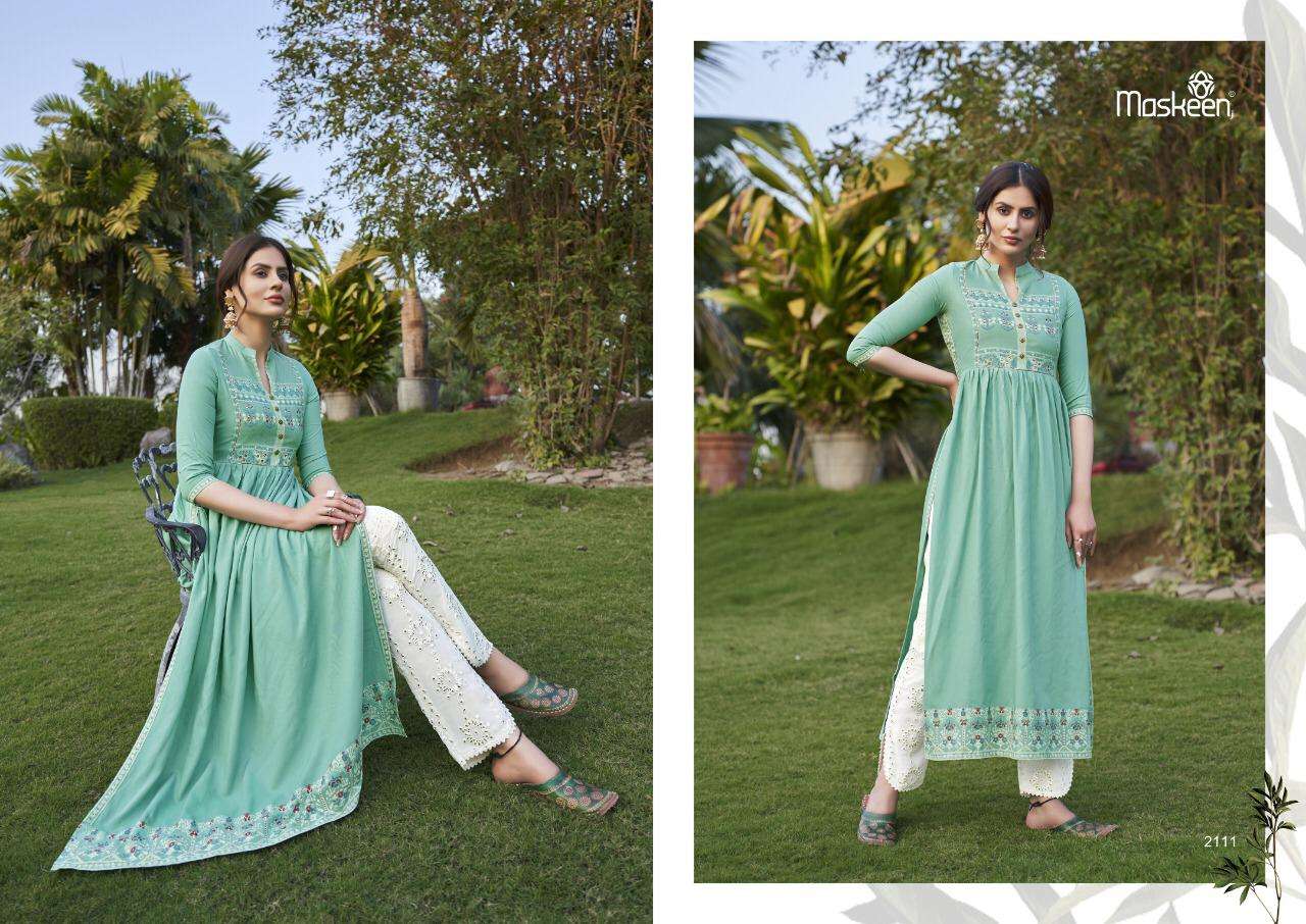 Maisha Nazneen Vol 2 Rayon Top With Maslin Bottom Readymade Collection