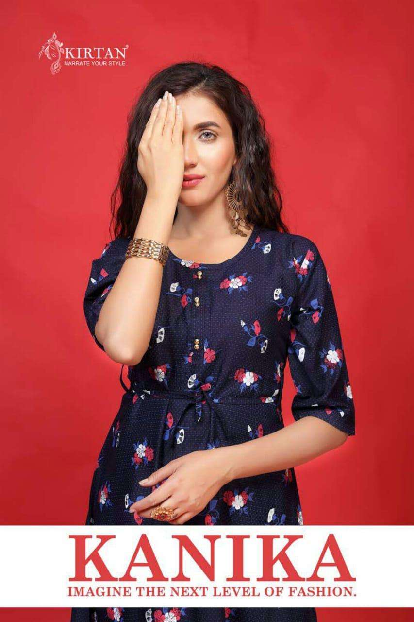 Kanika By Kirtan Heavy Rayon Print Kurti Catalog