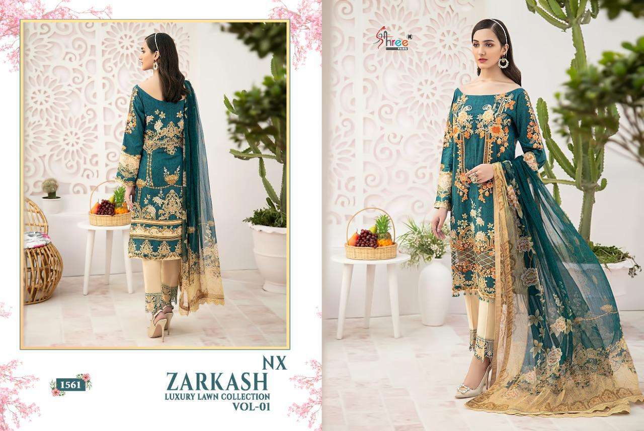 Shree Fabs Zarkash Luxury Lawn Vol-1 Nx Series 1558-1561 Cotton Suit