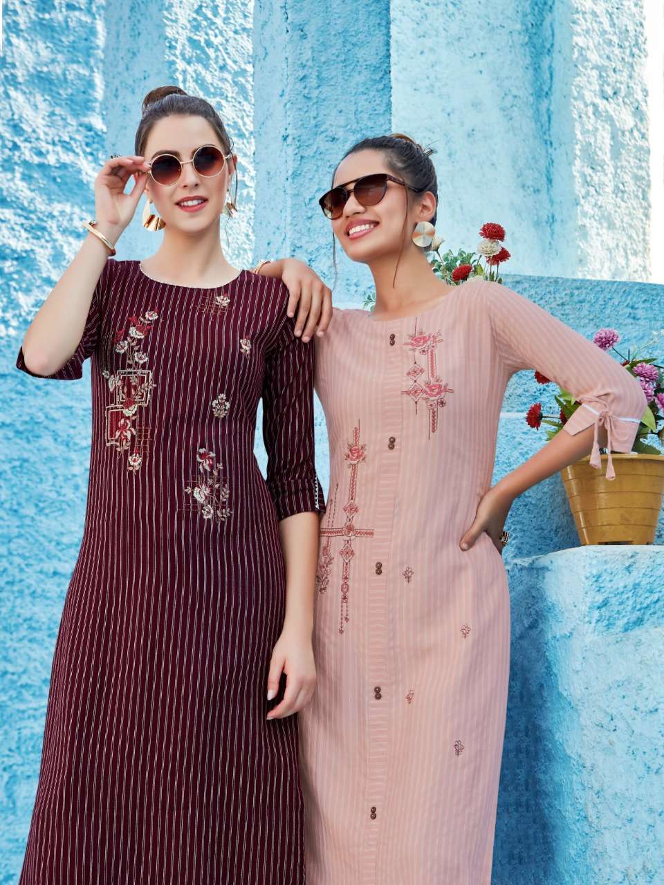 Syasii Fashion Glamour Series 1001-1006 Viscose Rayon Kurti With Pant