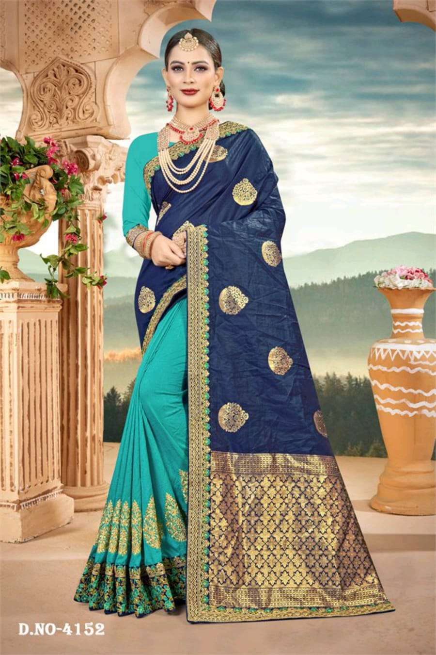 Ritvika Fashion Detox Half Half Designer Sari Wholesale Clothing Shop In Surat