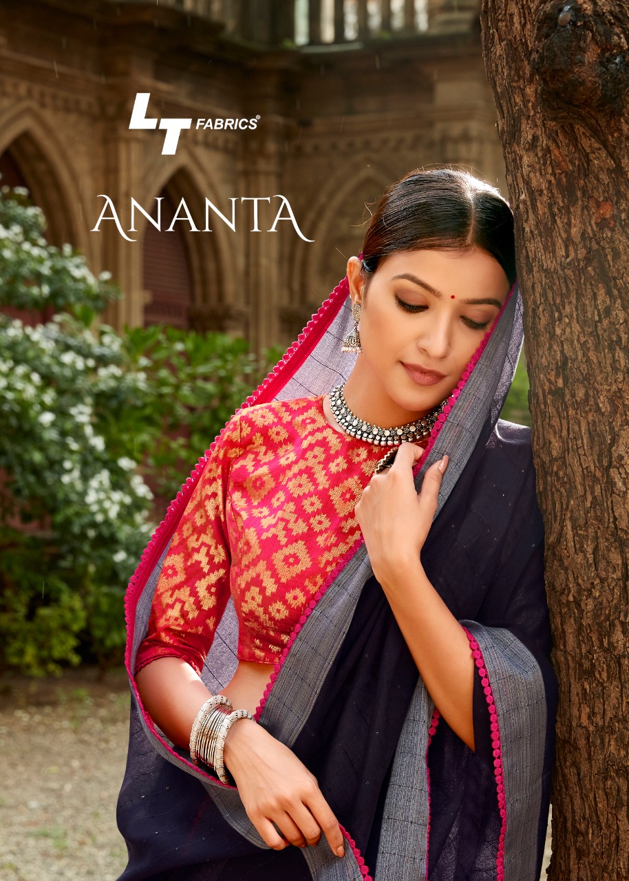 Lt Fabrics Ananta Silk Designer Soft Handloom Linen Silk Saree