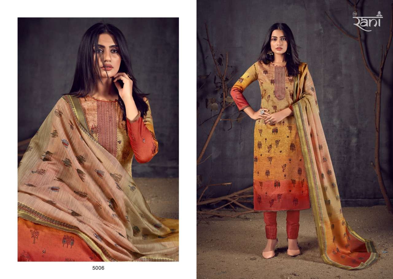 Rani Shalby Jam Satin Digital Print With Work Dress Materials