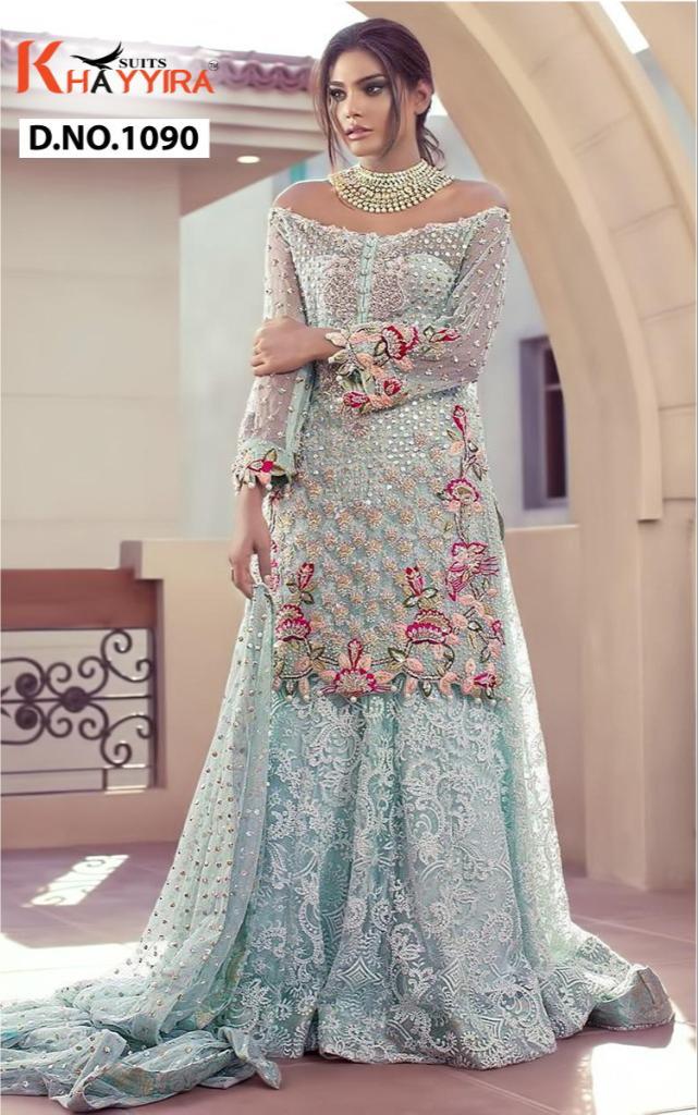 Khayyira Suits Series 1090 Designer Butterfly Net Suit