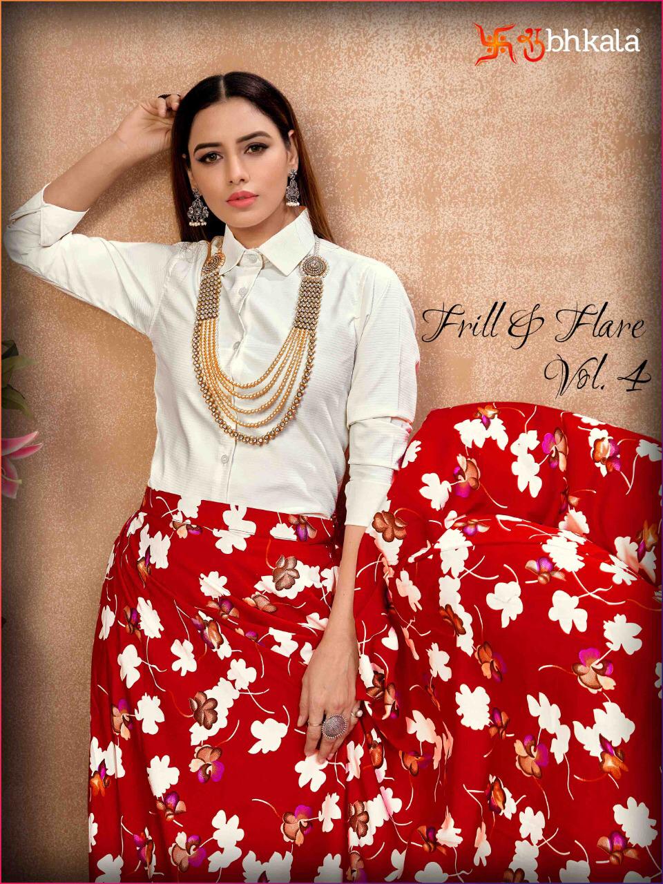 Shubhkala Frill N Flare Vol-4 Designer Silk Crop Top