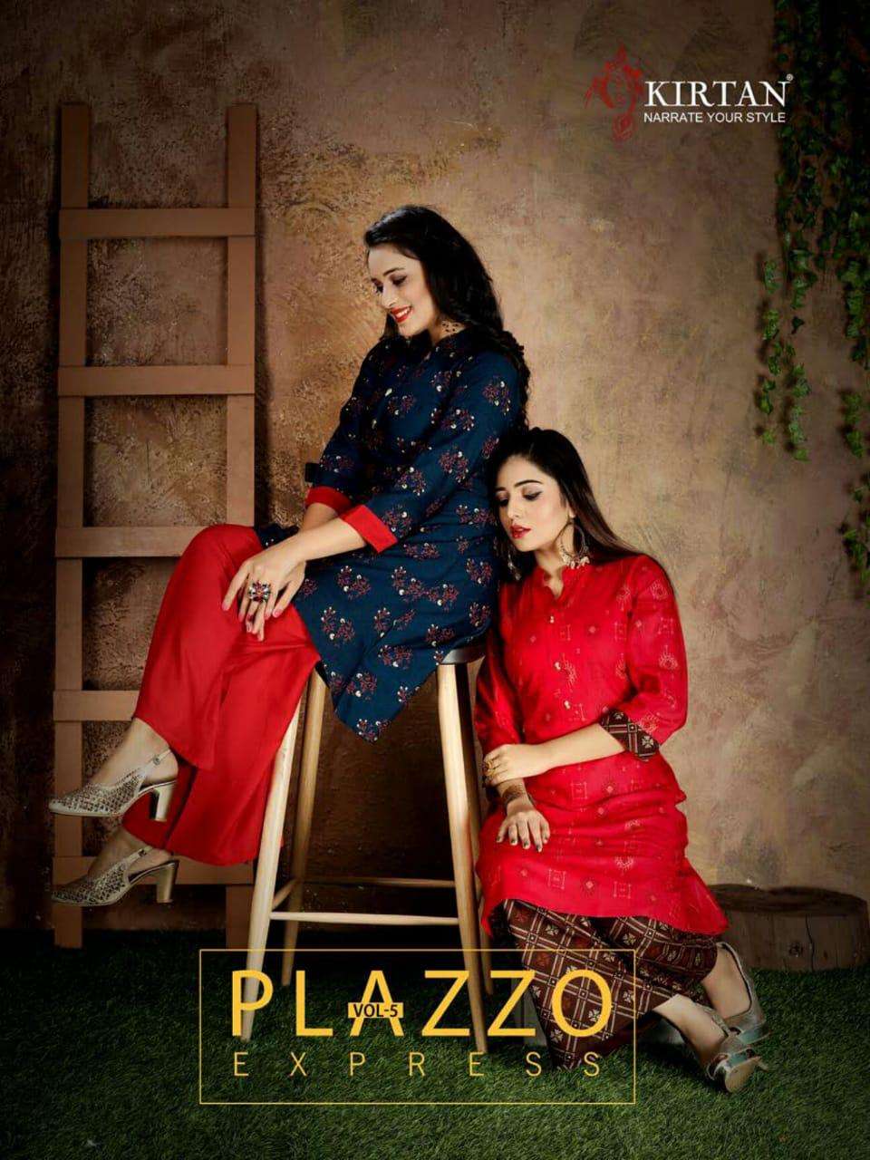 Plazzo Express Vol.5 By Kirtan Heavy Rayon Print Kurti With Plazo