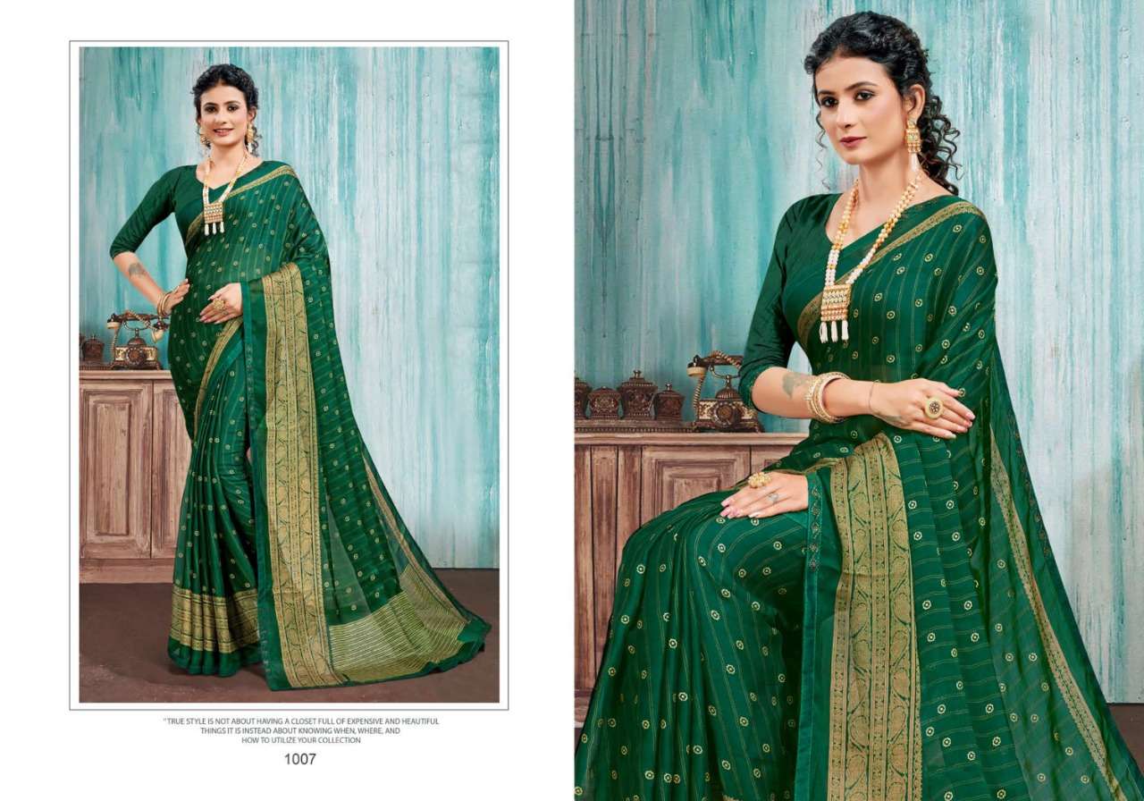 Marsheli By Mansarover Moss Chiffon Pedding Printed Fancy Saree